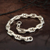 Byzantine Chain Bracelet, Curb Chain Bracelet, Unique Man Silver Bracelet, 925 Sterling Silver Chain Bracelet, Christmas Gifts, Black Friday