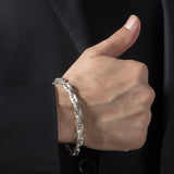 Byzantine Chain Bracelet, Curb Chain Bracelet, Unique Man Silver Bracelet, 925 Sterling Silver Chain Bracelet, Christmas Gifts, Black Friday