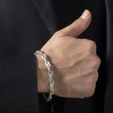 Byzantine Chain Bracelet, Curb Chain Bracelet, Unique Man Silver Bracelet, 925 Sterling Silver Chain Bracelet, Unique Gift For Father's Day