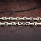 Byzantine Chain Bracelet, Curb Chain Bracelet, Unique Man Silver Bracelet, 925 Sterling Silver Chain Bracelet, Unique Gift For Father's Day