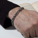 Men's Sterling Silver Chain Bracelet, Bali Byzantine Silver Chain, Oxidized Silver Chain Bracelet, Mens Gifts, Unique Gift For Father's Day