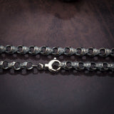 Cross Patterned Chain Bracelet, Men's Chain Bracelets, Oxidized Silver Chain Men Gifts, Unique Cross Bracelet, Unique Gift For Father's Day