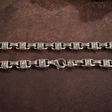 Silver Chunky Bracelets, Silver Byzantine Chains, Silver Handmade Engraved Bracelet, Father's Silver Bracelet, Unique Gift For Father's Day