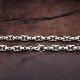 Sterling Silver Chunky Bracelet, Byzantine Chains, Men's Handmade Chain Bracelets, Black Diamond Men Bracelet, Unique Gift For Father's Day