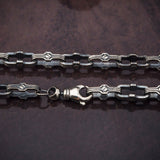 925 Solid Silver Chunky Chains, Engraved Chains, Handmade Chain Bracelets For Man, Unique Bracelet Dads Gifts, Unique Gift For Father's Day