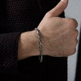 Silver Byzantine Chain, Handmade Engraved Chain Bracelets, Unique Bracelets Gift For Men, Gift For Boyfriends, Unique Gift For Father's Day