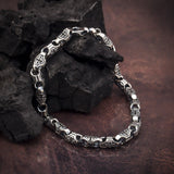 Cross Engraved Chain Bracelet, Sterling Silver Oxidized Unique Chain Man Bracelets, Crucifix Bracelet For Men, Unique Gift For Father's Day