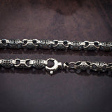 Cross Engraved Chain Bracelet, Sterling Silver Oxidized Unique Chain Man Bracelets, Crucifix Bracelet For Men, Unique Gift For Father's Day