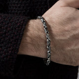 Cross Engraved Chain Bracelet, Sterling Silver Oxidized Unique Chain Man Bracelets, Crucifix Bracelet For Men, Unique Gift For Father's Day