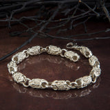 Sterling Silver Chain Bracelets For Men, Byzantine Chain Bracelet, Fleur de lis Bracelet, Gift For Boyfriends, Unique Gift For Father's Day