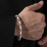 Sterling Silver Chain Bracelets For Men, Byzantine Chain Bracelet, Fleur de lis Bracelet, Gift For Boyfriends, Unique Gift For Father's Day