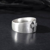 Silver Cross Rings For Men, Crucifix Statement Rings, Wedding Man Band, Religious Jewelry For Men, Fathers Gift,