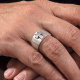 Silver Cross Rings For Men, Crucifix Statement Rings, Wedding Man Band, Religious Jewelry For Men, Fathers Gift,