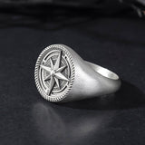 Sterling Silver Compass Rings For Men, Nautical Compass Ring, Gift for Boyfriends, Silver Jewelry for Marines, Unique Gift For Father's Day