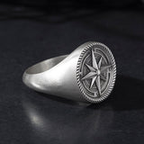 Sterling Silver Compass Rings For Men, Nautical Compass Ring, Gift for Boyfriends, Silver Jewelry for Marines, Unique Gift For Father's Day