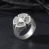 Sterling Silver North Star Rings, Nautical Compass Ring, Gift for Fathers, Fisherman Rings, Compass Rose Ring, Unique Gift For Father's Day
