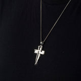 Sterling Silver Nail & Wood Cross Necklace for Men | 925 Faith Pendant