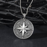 Sterling Silver Compass Necklace For Men, North Star Compass Necklaces, Gift For Sailor Men, Personalized Gift, Unique Gift For Father's Day