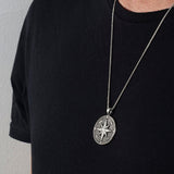 Sterling Silver Compass Necklace For Men, North Star Compass Necklaces, Gift For Sailor Men, Personalized Gift, Unique Gift For Father's Day
