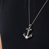 Mariner Men's Silver Anchor Pendant, Nautical Anchor Necklaces, Sterling Silver Anchor Necklace For Sailor Man, Unique Gift For Father's Day