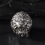 Silver Lion Men Ring, African Lion Ring, Statement Rings, Animal Signet Rings, Gift For Men, Gift for Fathers, Unique Gift For Father's Day