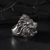 Silver Lion Men Ring, African Lion Ring, Statement Rings, Animal Signet Rings, Gift For Men, Gift for Fathers, Unique Gift For Father's Day