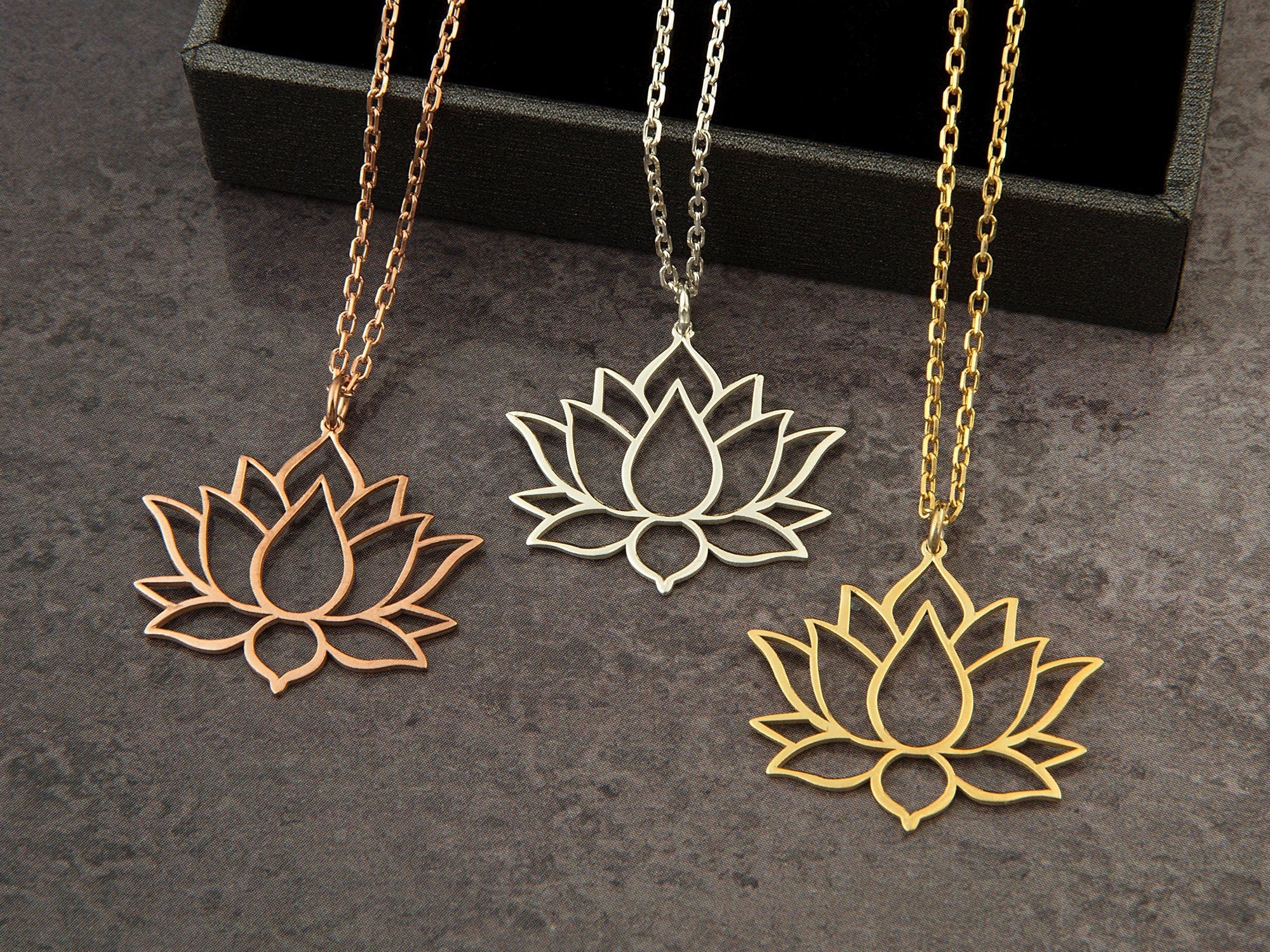 Silver Lotus Flower Necklace, Gift For Mothers, 18K Gold Lotus Pendants, Birthday Gift For Daughter, Gift For Sister, Gift For Mothers Day