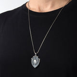 Sterling Silver Saint Michael Shield Necklace