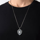 Sterling Silver Saint Michael Shield Necklace