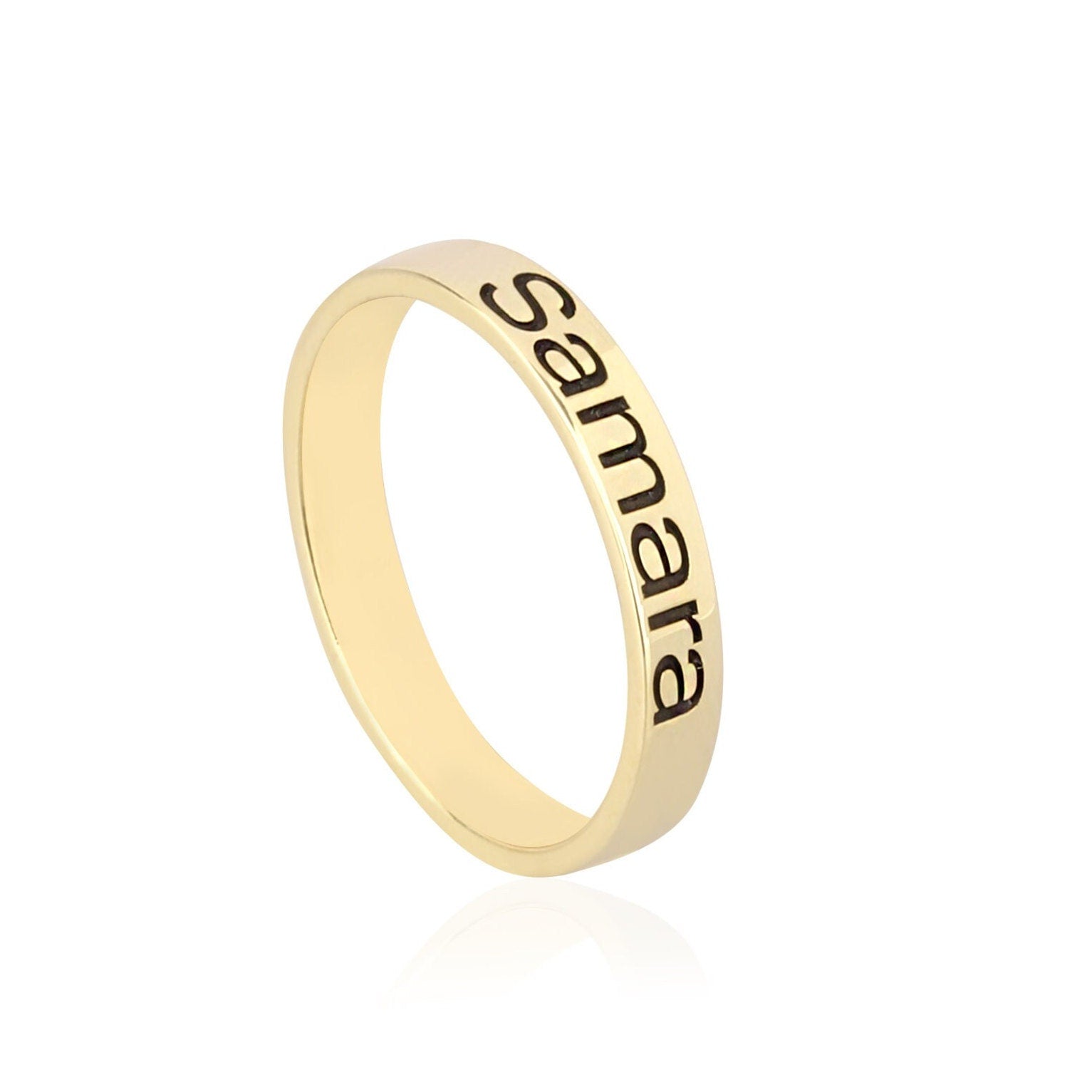 Personalized Silver Dainty Name Rings, 14K Solid Gold Custom Made Initial Bands, Family Statement Rings For Mothers, Gift For Mothers Day