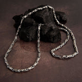 Silver Byzantine Chains, Handmade Engraved Chain Necklace, Chunky Chain Necklace For Men's, Gift For Father's, Unique Gift For Father's Day