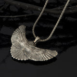 Solid Silver Owl Necklace, Owl Pendant, Animal Necklace, Gift For Mens, Winged Owl Necklace, Gift For Fathers, Unique Gift For Father's Day