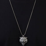 Wild Tiger Necklace, Silver Tiger Pendant, Animal Pendant, Big Cat Necklace, Gift For Men, Tiger Head Pendant, Unique Gift For Father's Day