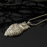 Sterling Silver Owl Necklace, Silver Owl Pendant, Oxidized Solid Silver Animal Necklace, Gift Jewelry For Men, Unique Gift For Father's Day