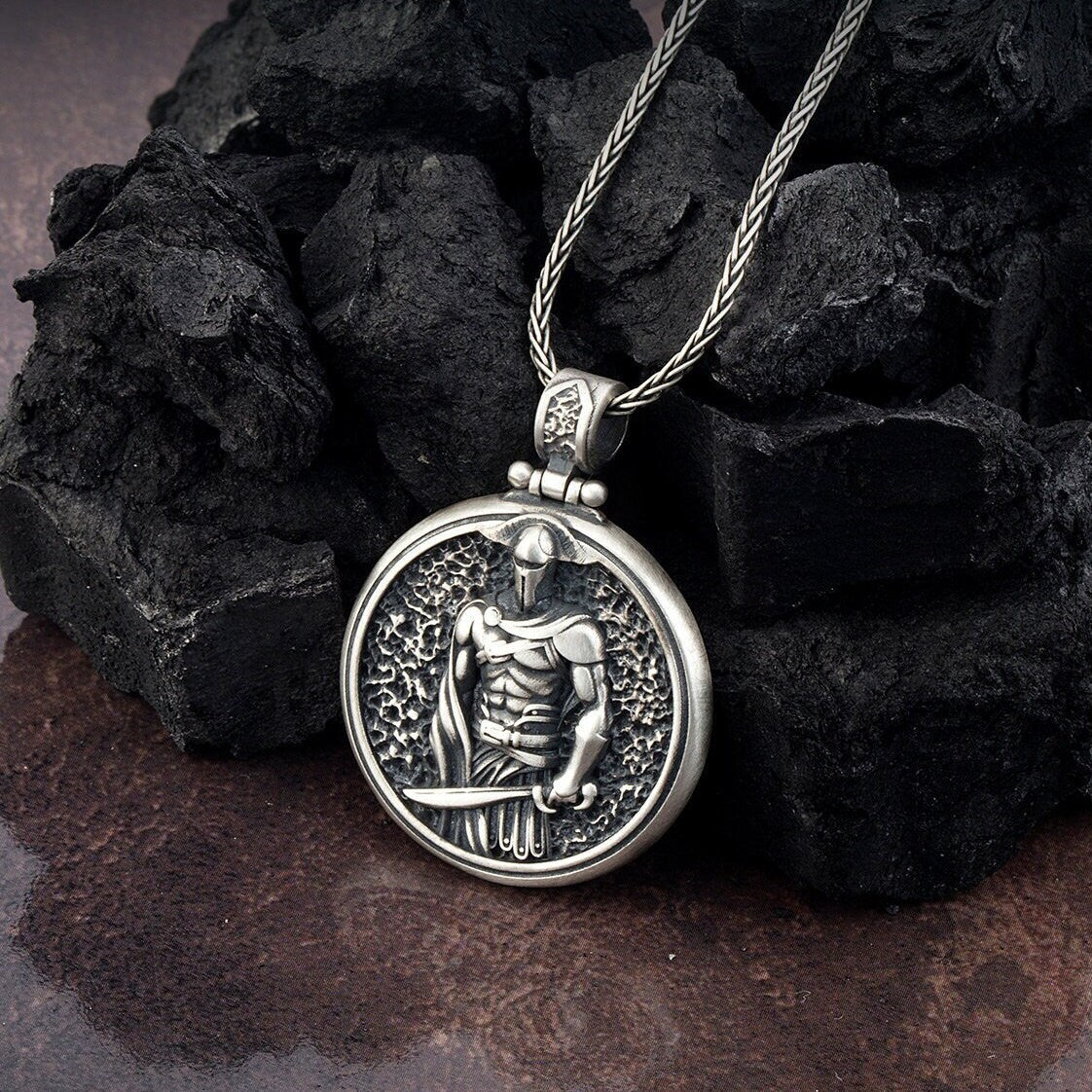 Spartan Leonidas Necklace, 925 Silver Warrior Jewelry For Men, Greek Warrior Necklace, Spartan Helmet Pendant, Unique Gift For Father's Day