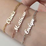 Custom Name Bracelet with Figaro Chain