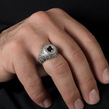 Unique Black Diamond Men Ring, Signet Rings, Diamond Man Ring, Black Diamond Wedding Engagement Rings For Men, Unique Gift For Father's Day