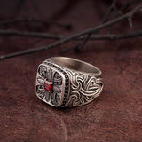 Men's Black Diamond Silver Ring, Garnet Gemstone Ring For Man, Dads Gift, Custom Wedding Engagement Man Rings, Unique Gift For Father's Day