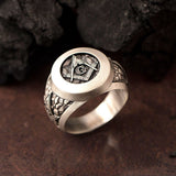 Sterling Silver Masonic Ring – Square & Compass Freemason Jewelry