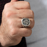 Master Mason Rings, Masonic Jewelry, Sterling Silver Signet Mason Ring, Men's Religious Gift, Freemason Rings, Unique Gift For Father's Day