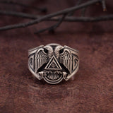 Sterling Silver Statement Masons Ring, Double Headed Masonic Eagle Ring, Freemasons Rings, Men's Signet Rings, Unique Gift For Father's Day