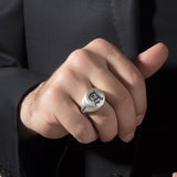Solid Silver Signet Rings, Men's Wedding Ring, Statement Ring, Personalized Gifts, Name Letter Ring For Men's, Unique Gift For Father's Day