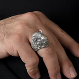 Solid Silver Wild Buffalo Ring, American Buffalo Rings, Gift For Men, Buffalo Head Ring, Signet Animal Rings, Unique Gift For Father's Day