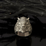 Solid Silver Wild Buffalo Ring, American Buffalo Rings, Gift For Men, Buffalo Head Ring, Signet Animal Rings, Unique Gift For Father's Day