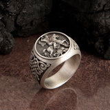 925 Sterling Silver Saint George Ring for Men