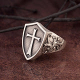 Silver Cross Ring, Men's Signet Ring, Christian Rings, Religious Rings, Religious Men Jewelry, Crucifix Rings, Unique Gift For Father's Day