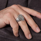Silver Cross Ring, Men's Signet Ring, Christian Rings, Religious Rings, Religious Men Jewelry, Crucifix Rings, Unique Gift For Father's Day