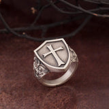 Silver Cross Ring, Men's Signet Ring, Christian Rings, Religious Rings, Religious Men Jewelry, Crucifix Rings, Unique Gift For Father's Day