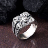 Sterling Silver Cross Ring for Men