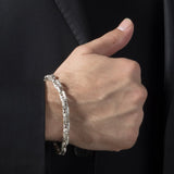 Byzantine Chain Bracelet, Curb Chain Bracelet, Unique Man Silver Bracelet, 925 Sterling Silver Chain Bracelet, Unique Gift For Father's Day